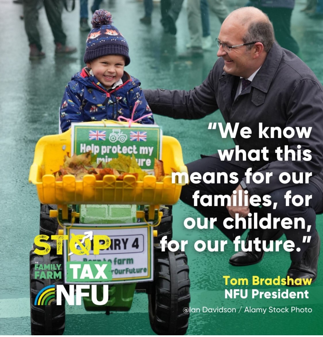 Henry Maiden with NFU president Tom Bradshaw at London farmers rally