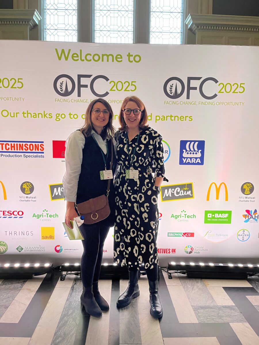 Hannah Lloyd and Rebecca Morgan from Pinstone at Oxford Farming Conference