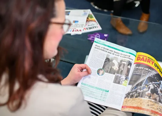 Pinstone checking a supply chain interview in the press