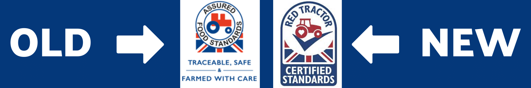 Old and new Red Tractor logos